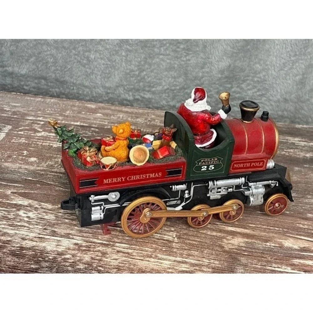 Roman Inc. Musical Christmas‎ Train Santa Teddy Bear Gifts Tree